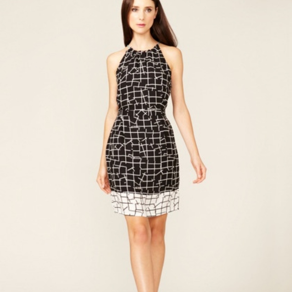 *Rare* Gemma Crus Double Grid Halter Dress Size 4